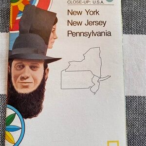 Vintage Map of New York, New Jersey, & Pennsylvania